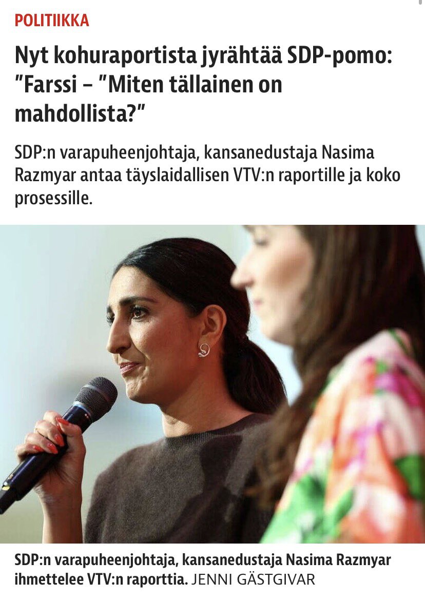 Siis eikai vaan <a href="/Demarit/">Sosialidemokraatit</a> ja <a href="/NasimaRazmyar/">Nasima Razmyar</a>  ole riippumattomia asiantuntijoita ja tiedettä vastaan?

Kun VTV kritisoi Sanna Marinin hallituksen viime kauden tuhlausbileitä, alkavat demarit painostaa sitä korjaamaan raporttiaan. Siis poliitikot painostavat valtion talouden