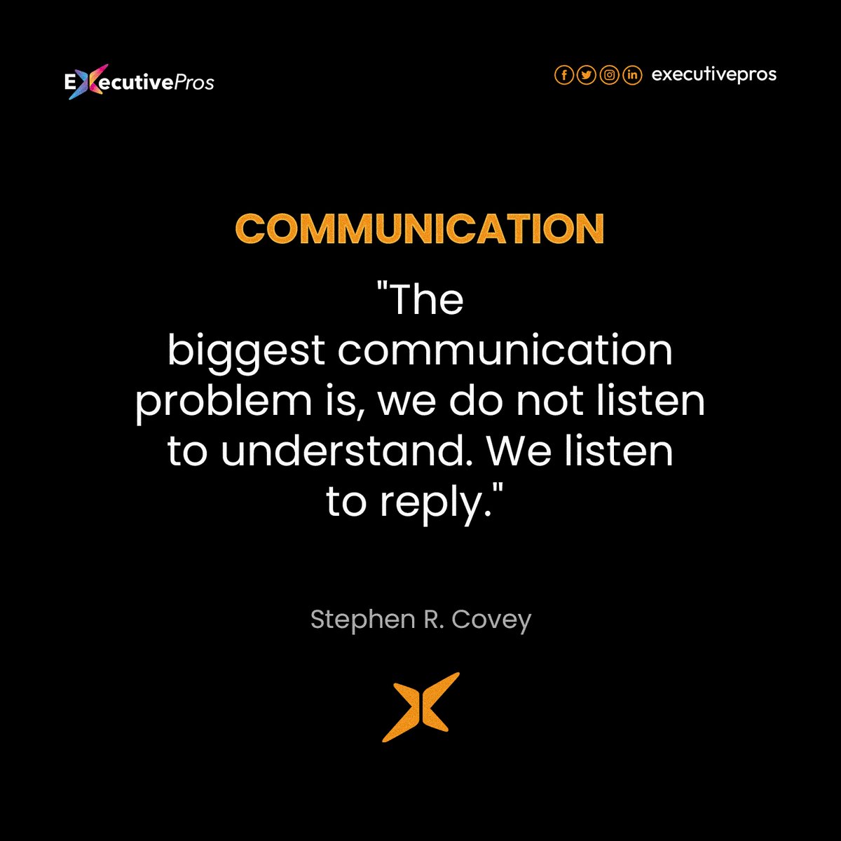 executivepros_'s tweet image. Strong communication starts with listening.

Lead with understanding. Respond with intention. 🌟

#MotivationFriday #CommunicationAtWork #StephenCovey #Leadership #TeamSuccess
