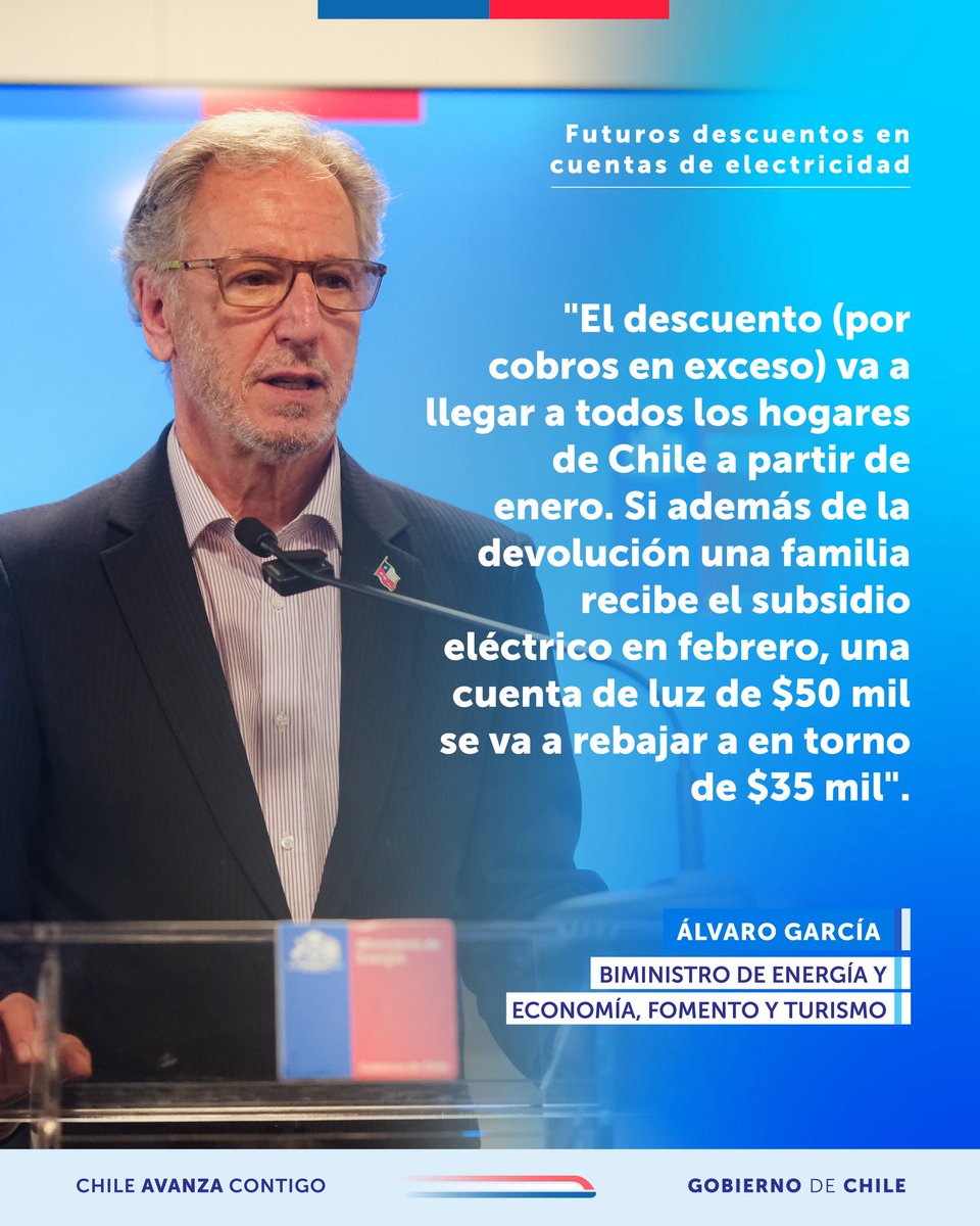 En <a href="/CNNChile/">CNN Chile</a> el biministro Álvaro García se refirió a la cuarta convocatoria del #SubsidioEléctrico 💡y cómo este ayudará a reducir las cuentas de la luz de las familias de Chile.

Revisa los detalles de la entrevista en📲 bit.ly/4p355a7