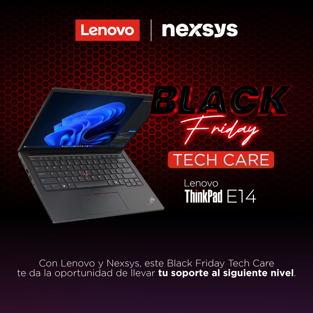 Este Black Friday mejora la protección de tus Lenovo E14 con Premier Support Plus 3Y.
Soporte premium, diagnóstico predictivo y cobertura total. 🔧

Conoce más
hubs.li/Q03VhwFG0
#Lenovo #BlackFriday #TechCare