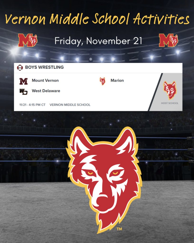 VMS Activities: Friday, November 21 - Boys Wrestling
