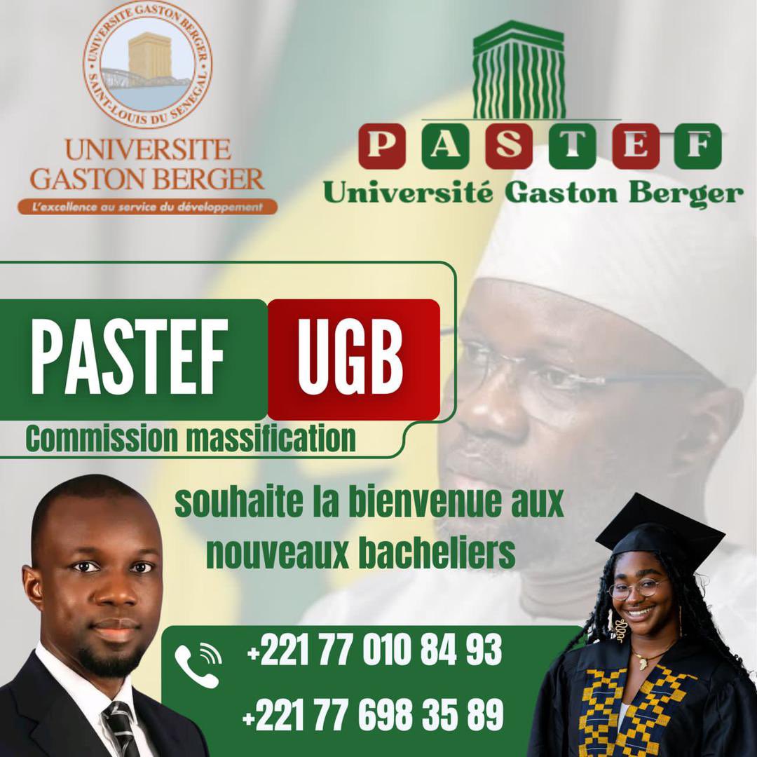 pastefugb's tweet photo. La section PASTEF/UGB souhaite la bienvenue aux nouveaux bacheliers de l’UGB. Dans le cadre de la massification, des contacts utiles sont mis à votre disposition pour rejoindre la famille patriotique. 
#pastef #ugb #sonko2029 https://t.co/cg6ipbAzyA
