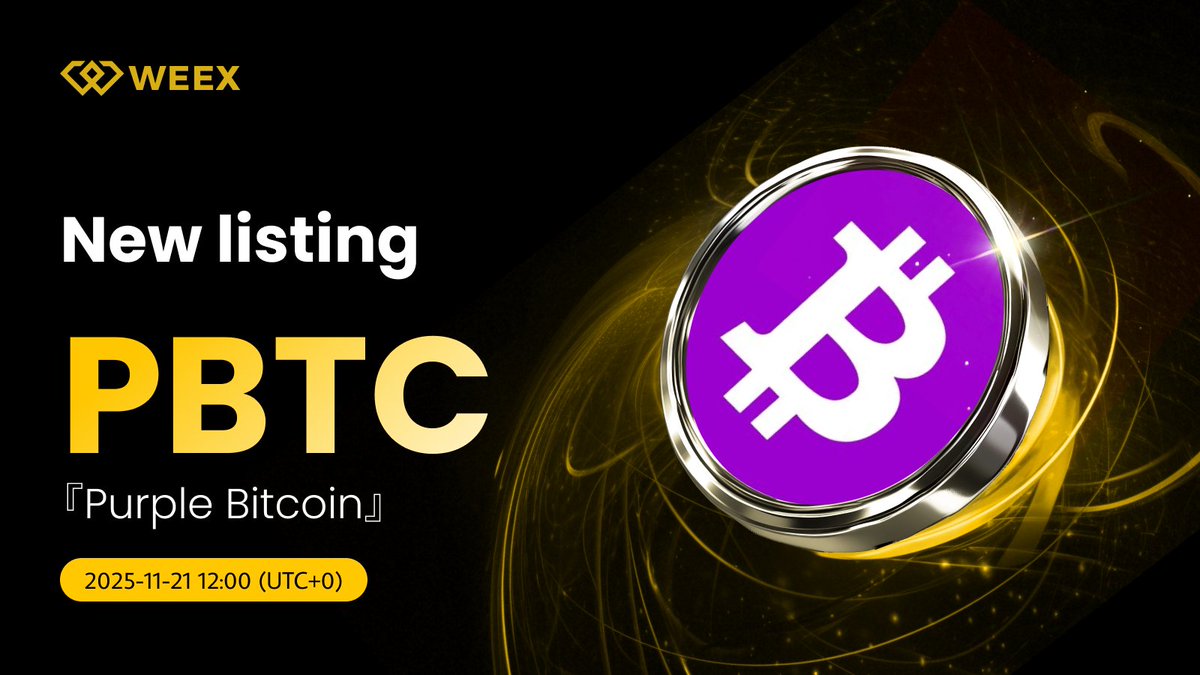 New Listing Alert on #WEEX🔔
We're excited to announce the spot listing of $PBTC 
<a href="/purple_bitcoin_/">Purple Bitcoin</a> on WEEX!

🔹Listing Time: Nov 21, 2025, 12:00 (UTC+0)
🔹Register Instantly Here:weex.com/events/welcome…
🔹Read More Details:weexsupport.zendesk.com/hc/en-us/artic…

#WEEXListing