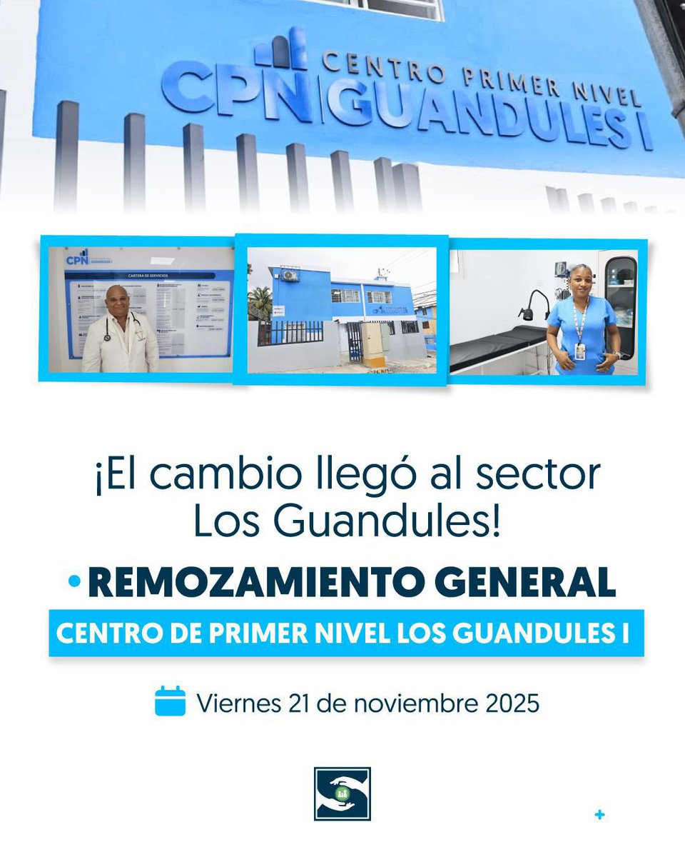 ¡Esto es cambio!🥳

✅El Centro de Primer Nivel (CPN) Los Guandules I se entrega este viernes con una infraestructura transformada, con espacios ampliados, distribuidos de forma funcional y preparados para ofrecer servicios más oportunos, organizados y de calidad.