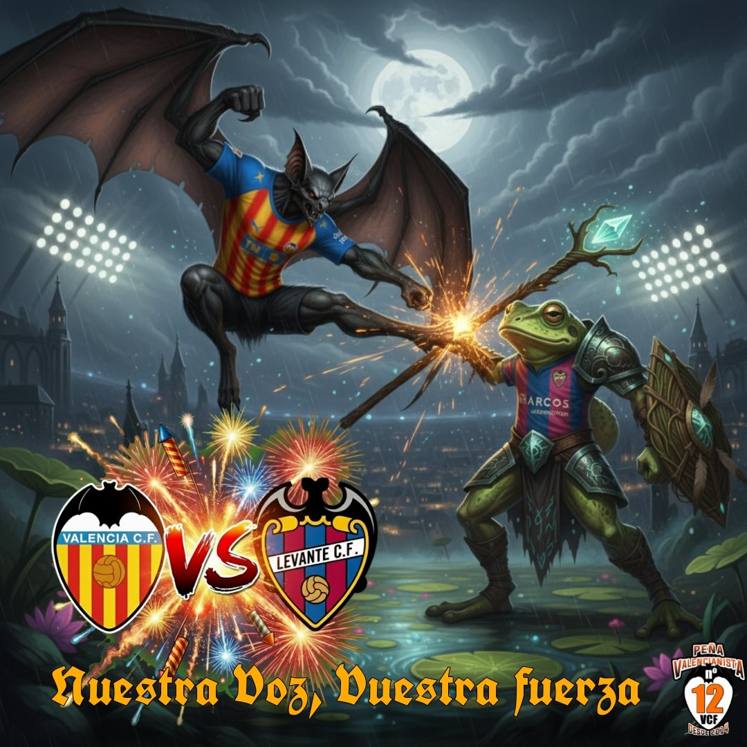 Hoy Valencia está de fiesta futbolística. El derbi de la capital del Turia. 
21:00 🏟️ #Mestalla 
⚪⚫🦇⚽🐸🔵🔴
#ValenciaLevante 
#LaLiga 
<a href="/valenciacf/">Valencia CF</a> <a href="/LevanteUD/">Levante UD</a>