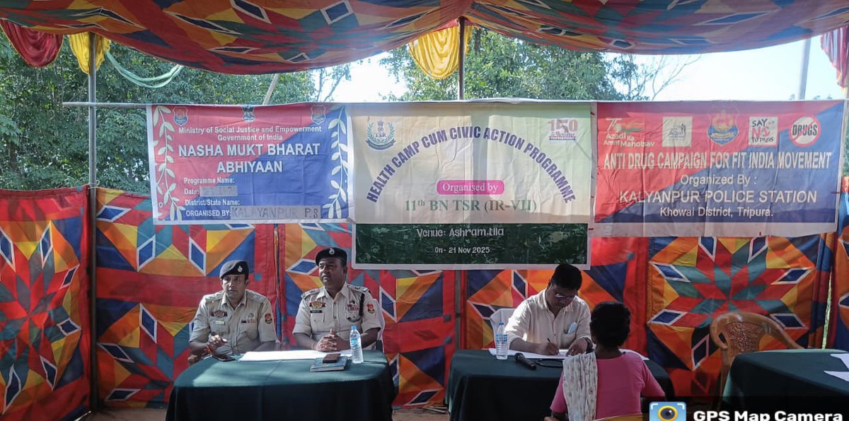Today on 21/11/2025 a Civic Action Programme was organized at Ashram Tilla Market jointly by Kalyanpur Police Station and TSR 11 BN Ashram Tilla Camp. The event was graced by OC Kalyanpur PS and Deputy Commandant of 11 Bn TSR and other officers and staffs from both units.