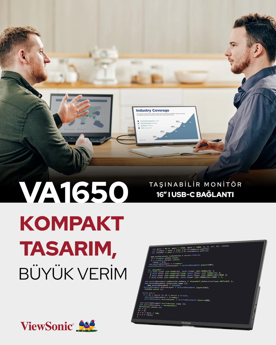 İster ofiste ister yolda, üretkenliğin seninle! 🖥️✨
VA1650, 16” taşınabilir ekranıyla işini her yere taşımanı sağlar.
USB-C bağlantısı sayesinde tek kabloyla hem veri aktarımı hem şarj imkanı sunar.
Kompakt ve pratik tasarımıyla verimliliği her an yanında yaşa! 🌟💼