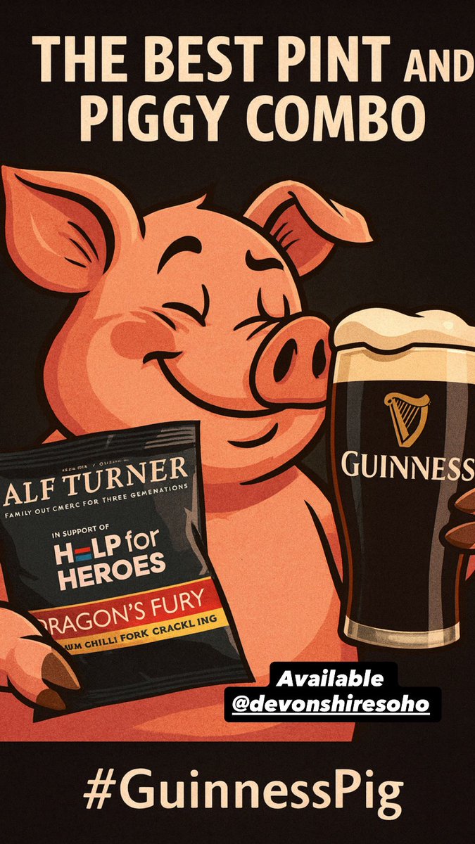 What do you think of this Combo ?
A pint of #Guinness and a pack of Pork Crackling otherwise known as the #Guinnesspig 
Could this go viral ??
