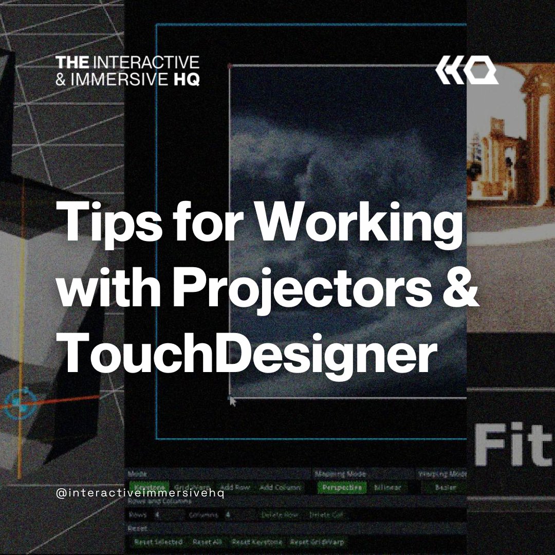 ImmersiveHq's tweet image. In this post, we cover tips for working with projectors and TouchDesigner, by looking at what built-in tools you can use to accomplish common projector-related tasks: iihq.tv/43HLcwK

#interactiveimmersivehq
#touchdesigner
