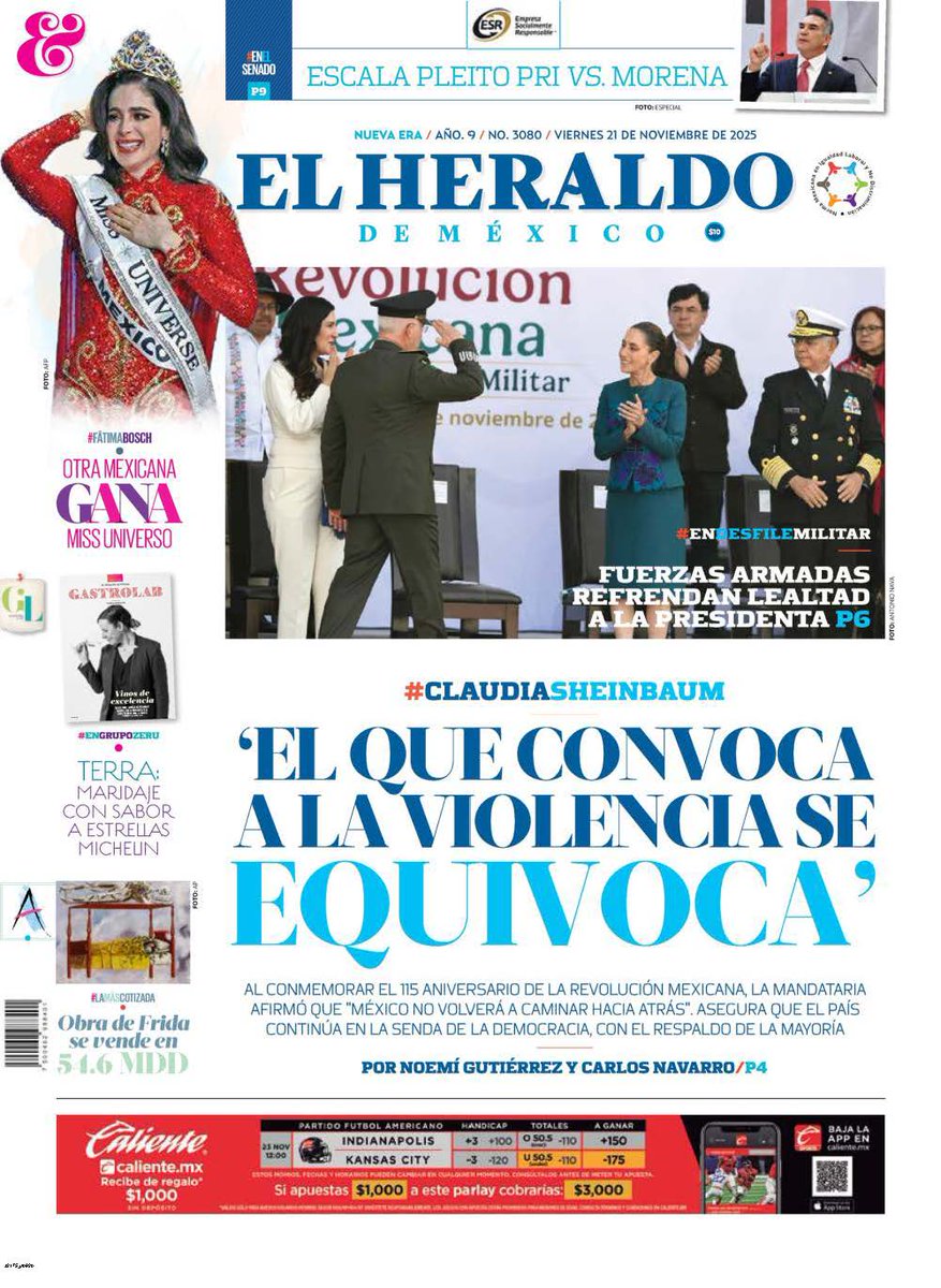 AnteBrandon's tweet photo. 📰 Primeras Planas. 21 de noviembre de 2025. https://t.co/2t1NY2Rwu7
