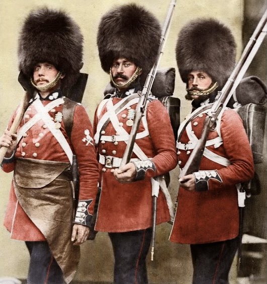 Pioneer Charles Manners, Guardsman William Webster and Henry Lemmen of the 3rd Battalion Grenadier Guards, veterans of the Crimean War (1856)