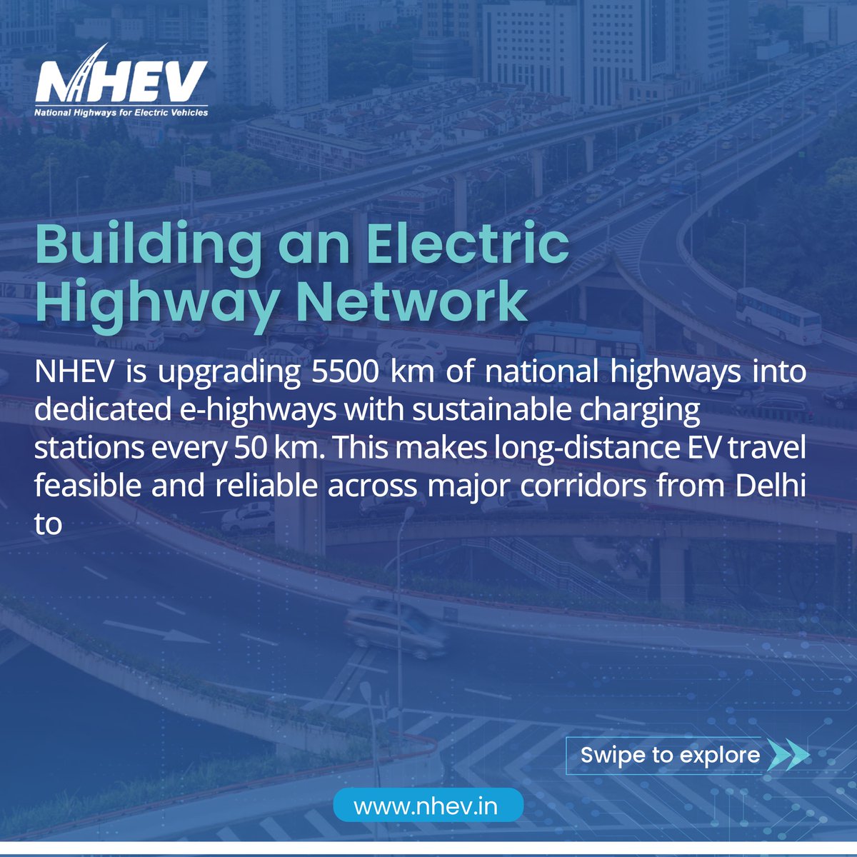 NHforEV's tweet image. NHEV is accelerating India’s e-highway revolution—5,500 km corridors, 3G Energy Stations, and a scalable PPP model under AHEM powering the shift to clean mobility.

#NHEV #EHighways #EVInfrastructure #CleanMobility