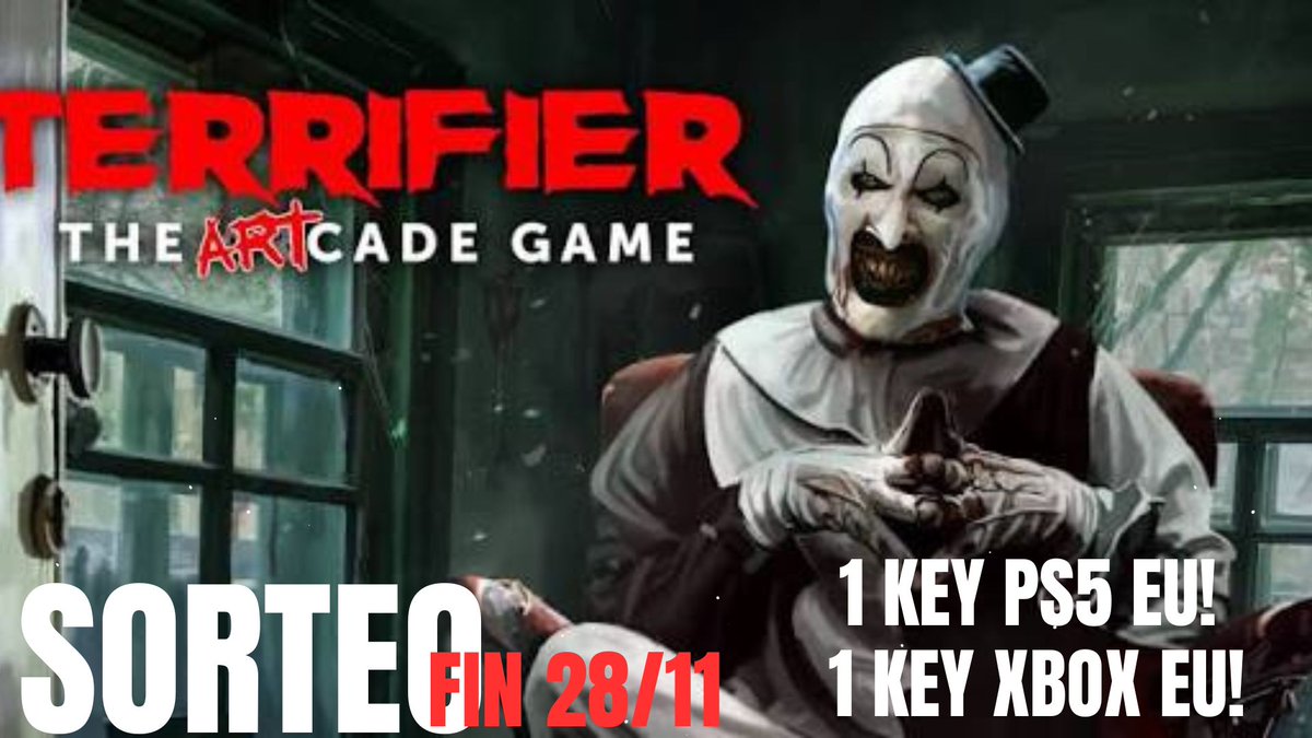 Ragnachollos's tweet image. ‼️SORTEO‼️

Hazte con una key para Terrifier The Artcade Game para PS5 y Xbox EU!

Bases:
- Follow @SelectaPlay y @Ragnachollos
-🔄 y ♥️.
- Comenta plataforma.

No válido cuentas sorteo, fin 28/11.
#TerrifierGame