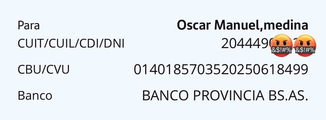 🚨#Atención
🔹A nuestro querido colega y decano del periodismo automotor argentino, Ricardo “Pistola” Delgado (<a href="/v8delgado/">Ricardo Delgado</a>), le hackearon el WhatsApp.
🔹Unos malvivientes están usando su cuenta para pedir plata a nombre de este presunto caco: Oscar Manuel Medina.
🔹Ya solicitamos