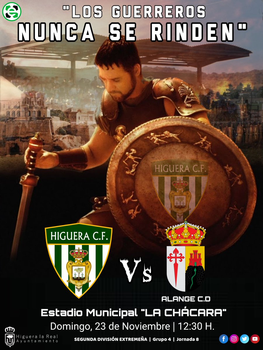 💚🤍 Buenas tardes verdiblancos‼️

Os presentamos el 🖼 #CarteldeCalle para el partido de este próximo Domingo en el Estadio Municipal “LA CHÁCARA”. 

🗣 “𝗟𝗢𝗦 𝗚𝗨𝗘𝗥𝗥𝗘𝗥𝗢𝗦 𝗡𝗨𝗡𝗖𝗔 𝗦𝗘 𝗥𝗜𝗡𝗗𝗘𝗡” 

👉 Este Domingo jugamos en casa, partido importantísimo!!!