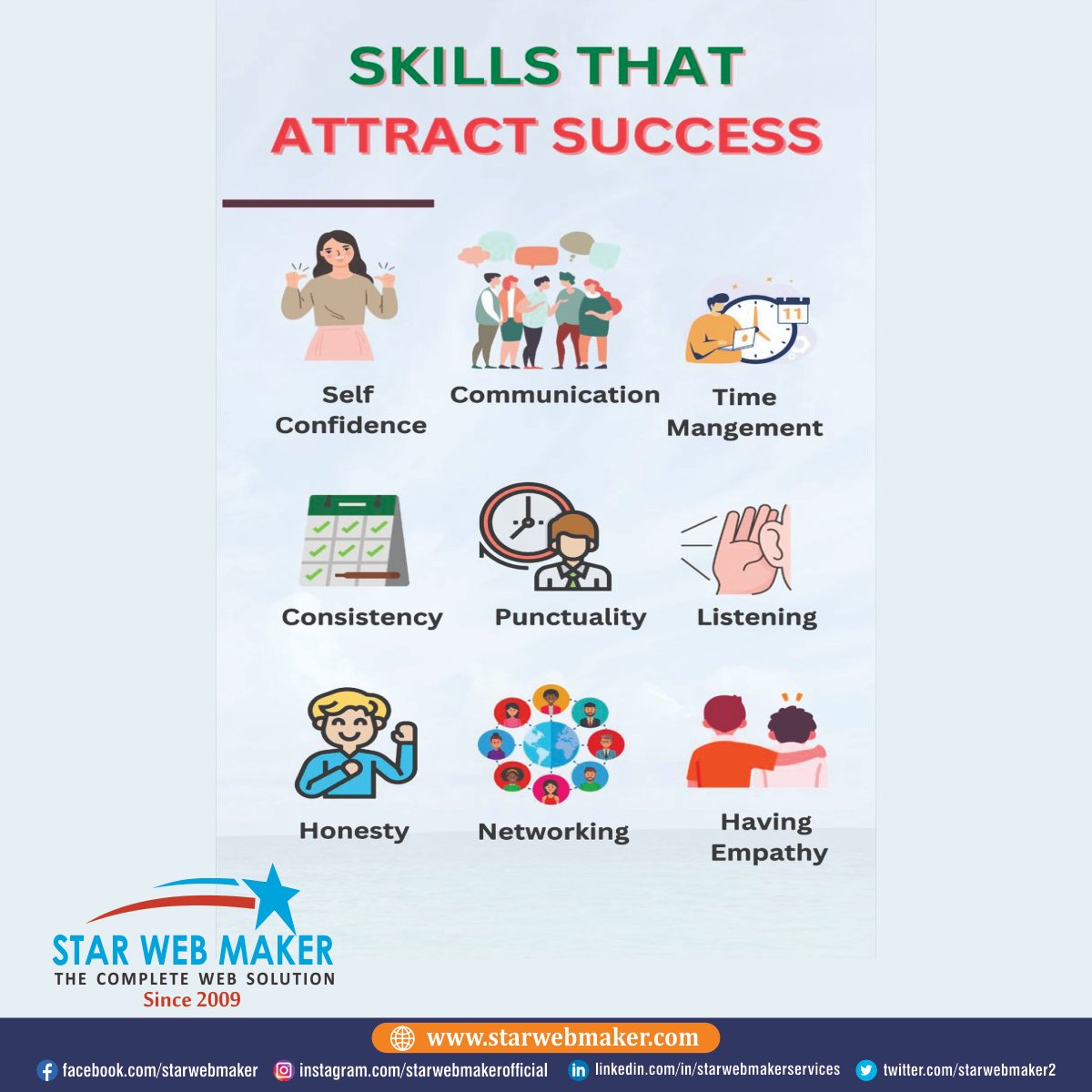 StarWebMaker2's tweet image. Success isn’t luck — it’s a skill set! Self-confidence, communication, consistency, honesty. The habits you build today decide the success you attract tomorrow.
🌐 starwebmaker.com
#StarWebMaker #SuccessSkills #Motivation #DigitalGrowth #Consistency #Communication