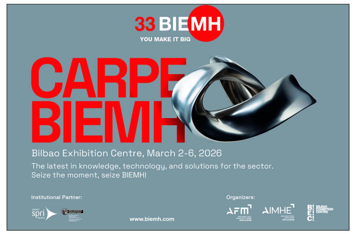 MetalMakina's tweet image. 🚀 Avrupa’nın en büyük imalat fuarı: BIEMH 2025   📅 3–5 Haziran | Bilbao Exhibition Centre Takım tezgâhları, otomasyon ve Endüstri 4.0 çözümleri bir arada! 👉 biemh.bilbaoexhibitioncentre.com
#BIEMH2025 #Bilbao #MachineTools #SmartFactory #Innovation