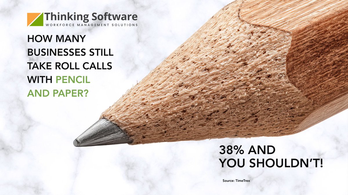 It’s 2025, yet 38% of businesses still take roll calls with pencil &amp; paper 🤯
That means errors, delays &amp; wasted time.
Modernize your workforce management — go digital today!
(Source: TimeTrex)
#ThinkingSoftware #Musterd #HRTech #DigitalTransformation