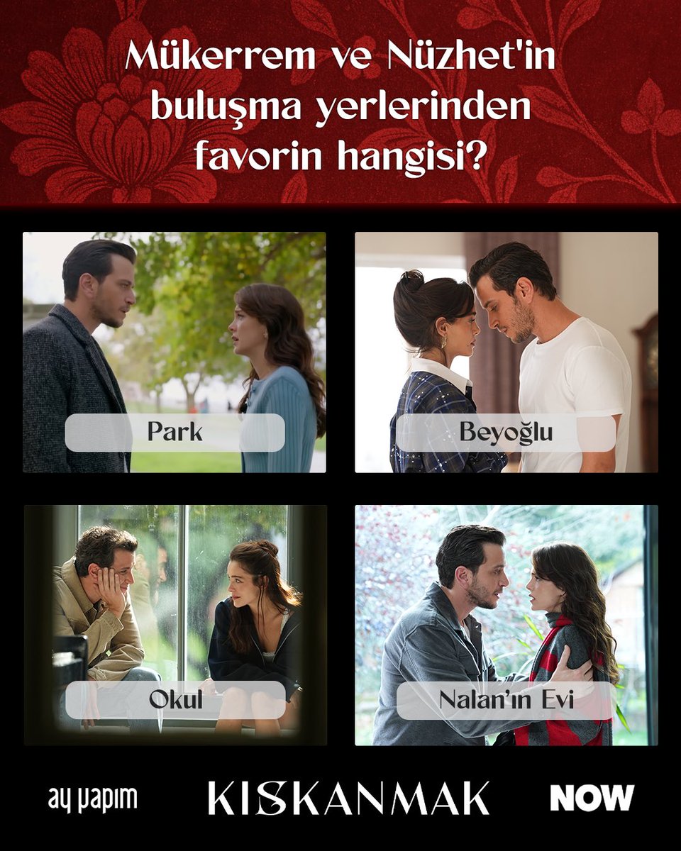 Her buluşma bir dönüm noktası… Senin favori #MükHet buluşma yerin neresi? ❤️‍🔥
#Kıskanmak yeni bölümüyle Salı 20.00’de NOW’da! Tüm bölümleriyle Disney+’ta! <a href="/DisneyPlusTR/">Disney+ Türkiye</a> <a href="/nowtvturkiye/">NOW</a> <a href="/ayyapim/">AY YAPIM</a>
