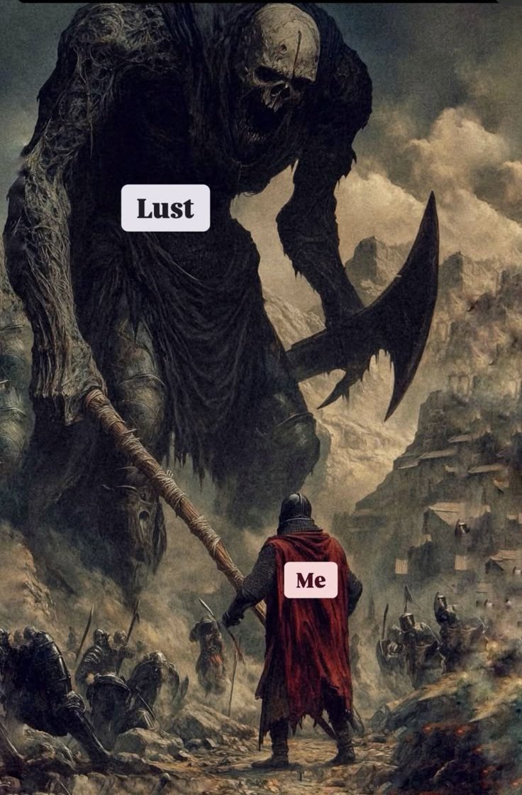 Dearme2_'s tweet image. Lust is the final boss. Once you defeat it, life unlocks.