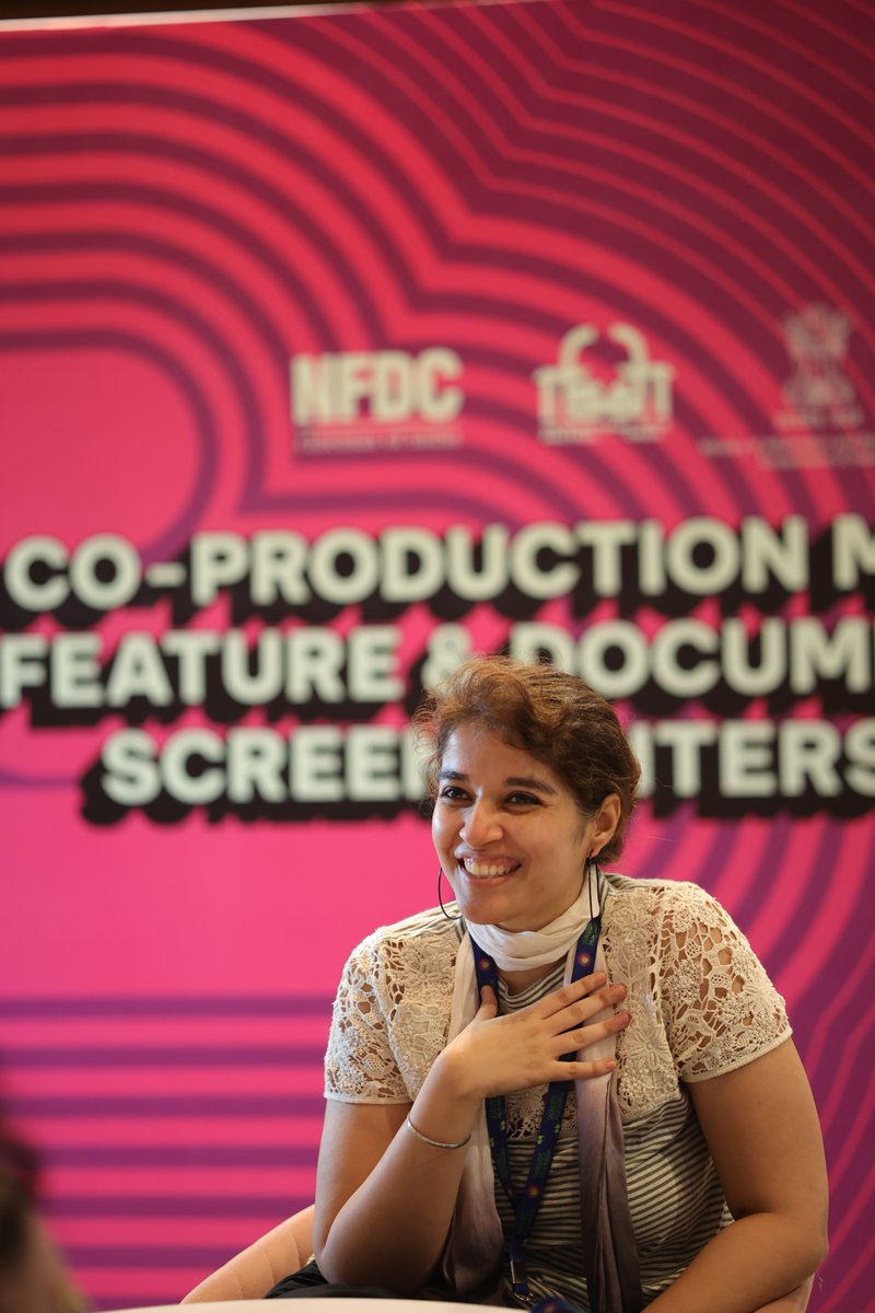 nfdcindia's tweet photo. Caught in candid joy at Waves Film Bazaar 2025, these smiles say it all! 💛🎬
#WavesFilmBazaar #FilmBazaar #Cinephiles #MarketScreenings #IFFIGoa #IFFI56 #IFFIGoa #IFFI2025 #NFDC #FilmFestivals https://t.co/K6hbtm5dMi