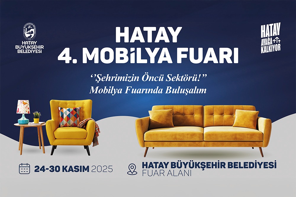 Detaylar: hedef2023gazete.com/?p=2129
4. HATAY MOBİLYA FUARI 24–30 KASIM 2025 TARİHLERİNDE KAPILARINI AÇIYOR
Hatay Mobilya Fuarı, 24–30 Kasım 2025 tarihleri arasında HBB Fuar Alanı’nda ziyaretçilerini ağırlayacak. <a href="/HatayBSB/">Hatay Büyükşehir Belediyesi</a> <a href="/HatayValiligi/">T.C. Hatay Valiliği</a> <a href="/ISMAIL_SARAC/">İSMAİL SARAÇ 🇹🇷</a>