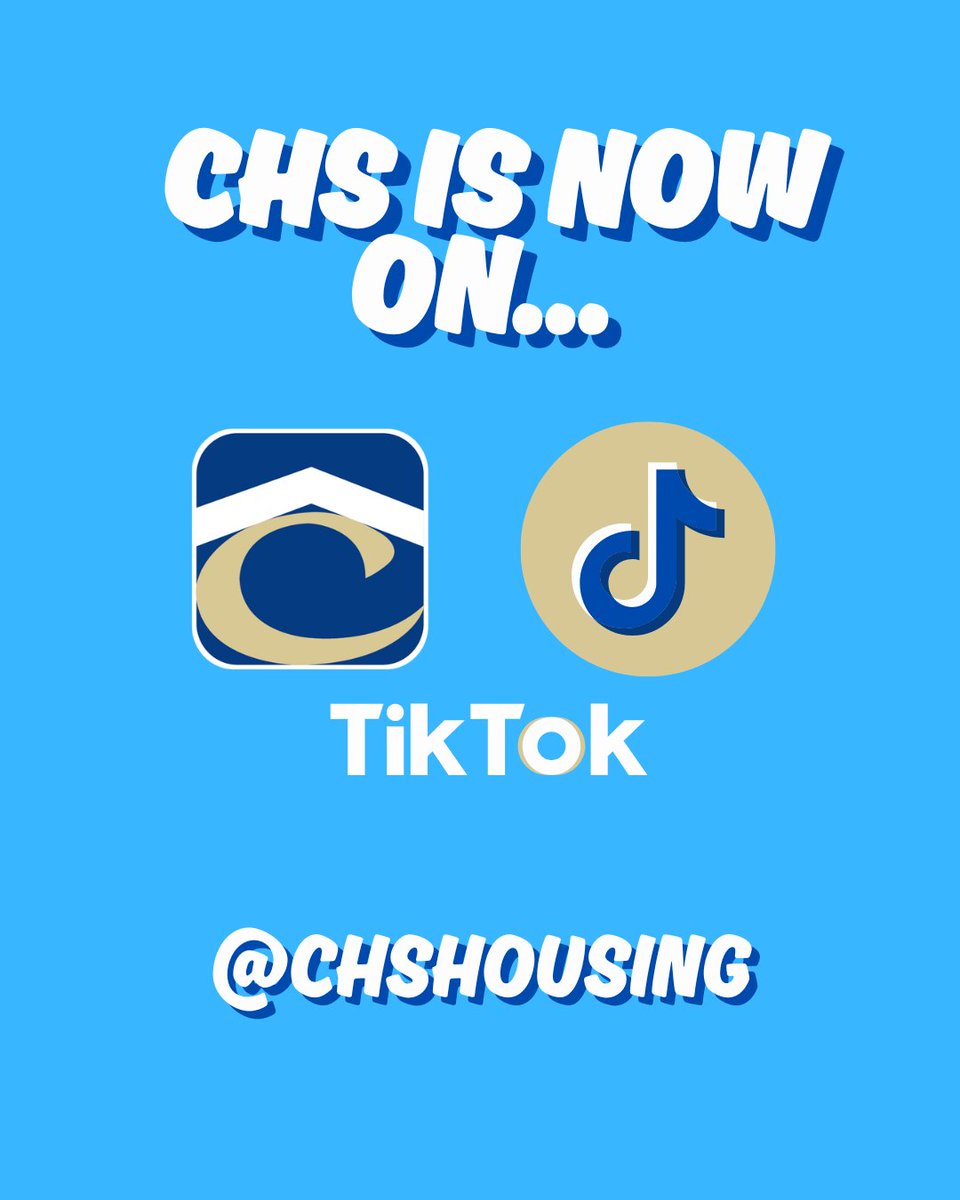 chservices's tweet photo. PSA.... CHS is now on TikTok! Come see what life at CHS really looks like. 🎬🏡 https://t.co/nVdoWZ55Jv