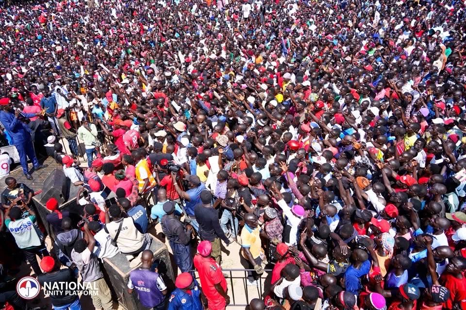 Part. (1)
NUP at Boma grounds, Koboko where they have advanced the message of freedom to the people. They’re now headed to Yumbe to seal the day.
#ANewUgandaNow🇺🇬✊🏽
#ProtestVote2026 
#PeoplePowerOurPower