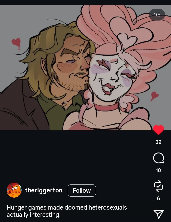 "hunger games made doomed heterosexuals actually interesting" is the best caption ever for hayffie 😭
