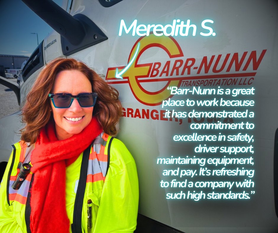 𝑾𝒉𝒂𝒕 𝒐𝒖𝒓 𝑫𝒓𝒊𝒗𝒆𝒓𝒔 𝒂𝒓𝒆 𝑺𝒂𝒚𝒊𝒏𝒈 𝑾𝒆𝒅𝒏𝒆𝒔𝒅𝒂𝒚
This week we're thankful for driving pros like Meredith; dedicated, high caliber, &amp; driven by high standards. Thank you for being part of the Barr-Nunn family! #bestofbarrnunn #Whatourdriverssay #barrnunnproud