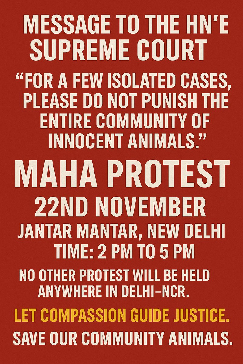 MAHA PROTEST

22nd November
Jantar Mantar, New Delhi
Time: 2 PM to 5 PM

This is a peaceful, united gathering.
No other protest will be held anywhere in Delhi-NCR.