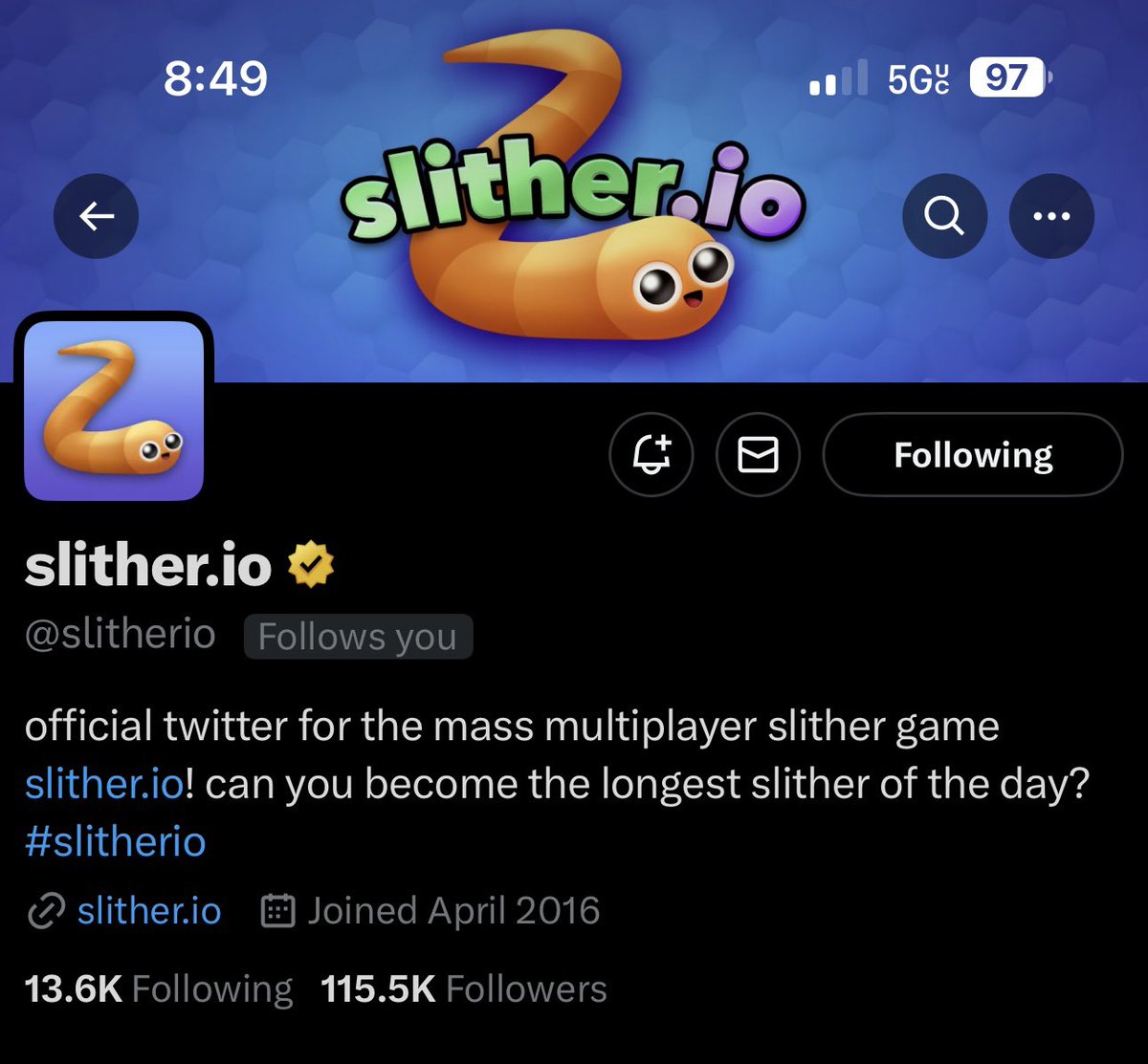 No way I just got this notification! I love you <a href="/slitherio/">slither.io</a>