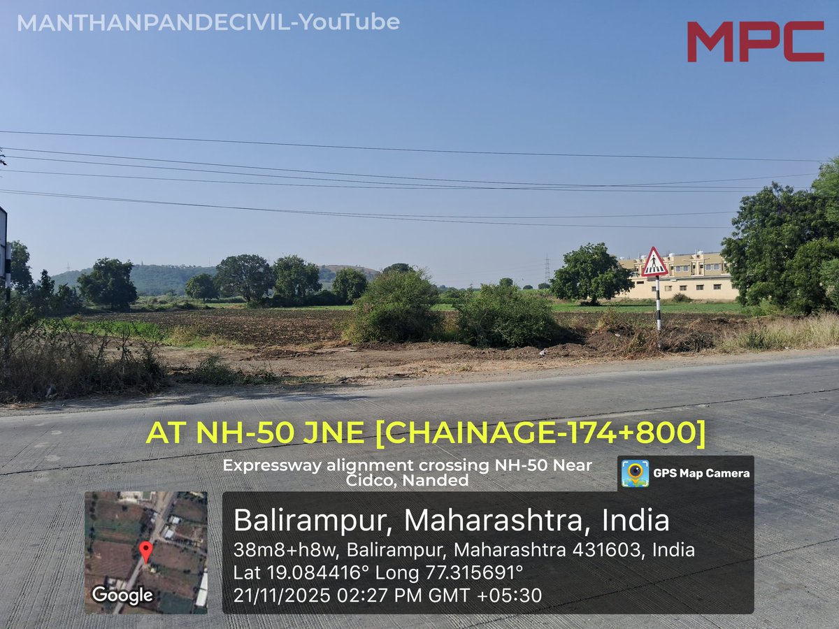 MANTHANPANDE04's tweet photo. Latest Update on "Jalana-Nanded Samruddhi Mahamarg": The eagerly anticipated construction has officially commenced on the final package of the JNE (Package-6). with Roadway Solution India Infra Ltd at the helm of this project. The site office location has been finalised, and C&amp;G https://t.co/ixHD8IutEk