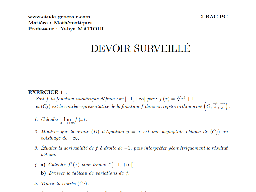 etudegenerale's tweet photo. (2 bac pc et svt)
Devoir surveillé sur l'étude des fonctions ✍️
https://t.co/iASeqRNPz9
#math #maths #mathematics #mathématiques #2bac https://t.co/KfG4mScBGN