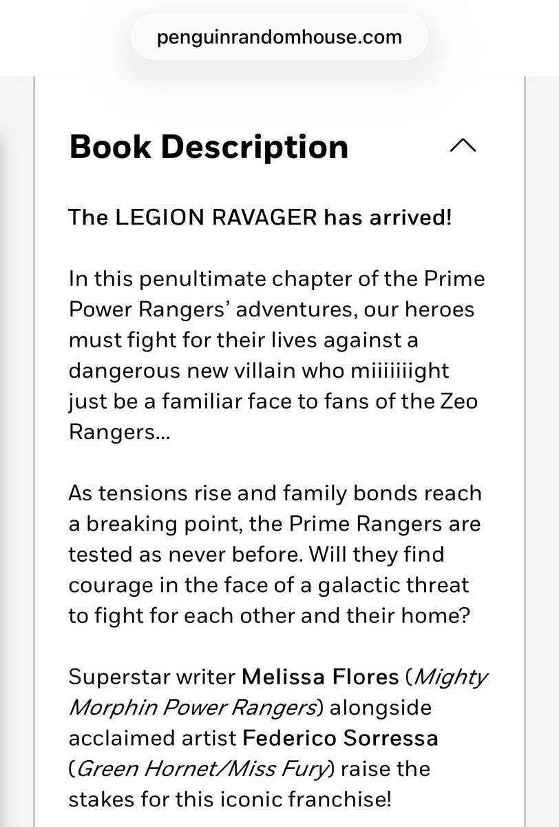 RangerCommandPH's tweet image. Breaking: Power Rangers Prime will end with issue 16, issue 15 being described as “the penultimate issue”. With issue 16, it will end with volume 4 in trades. 

penguinrandomhouse.com/books/829529/p…