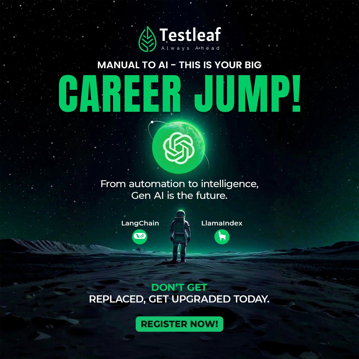 Testleaf1's tweet image. 🚀 Ready for your BIG career leap? Upgrade from manual to AI with Testleaf and stay ahead of the future! 💡✨
#GenAI #CareerJump #AIRevolution