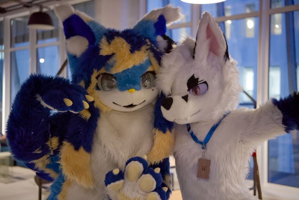 Pixus_Fox's tweet image. &quot;Your two favourite gremlins, please make us drink and eat past midnight 😇✨️&quot;

🐱 : @SeliChat
📸 : @irtimidlougon 

#FursuitFriday #FursuitEveryday