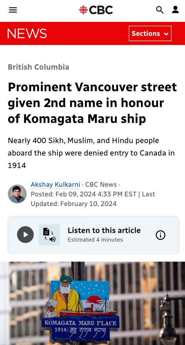 herandrews's tweet image. The Komagata Maru incident was when a ship carrying 376 Punjabis attempted to land in Canada in 1914 and was turned back in accordance with government policy limiting Asian immigration. That’s it. The Canadian government has repeatedly apologized for it, because apparently…