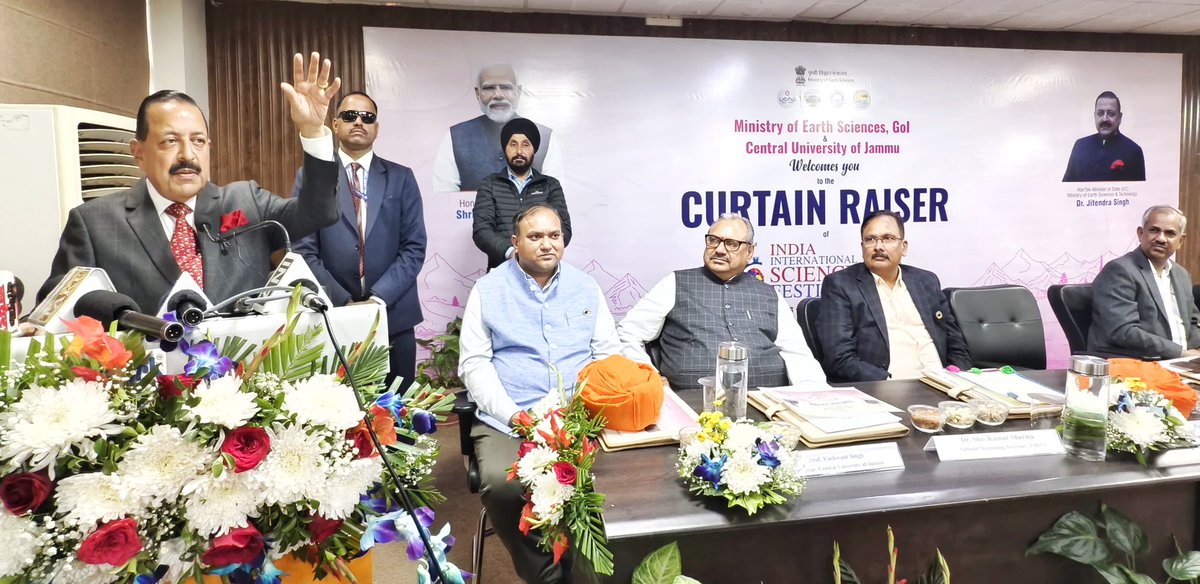 DrJitendraSingh's tweet image. Curtain Raiser India International Science Festival #IISF2025 : Central University #Jammu:

”India witnessing novel, pioneering initiatives in science technology and innovation, supported by out of box patronage from PM Sh @narendramodi.

The upcoming 4-day festival at Panchkula…