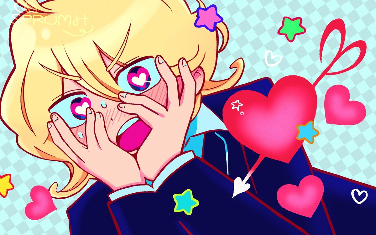 sprumh's tweet image. 💘💫

ref from those alnst highschool au arts!
these are so fun to draw lol

#同級生 #doukyuusei