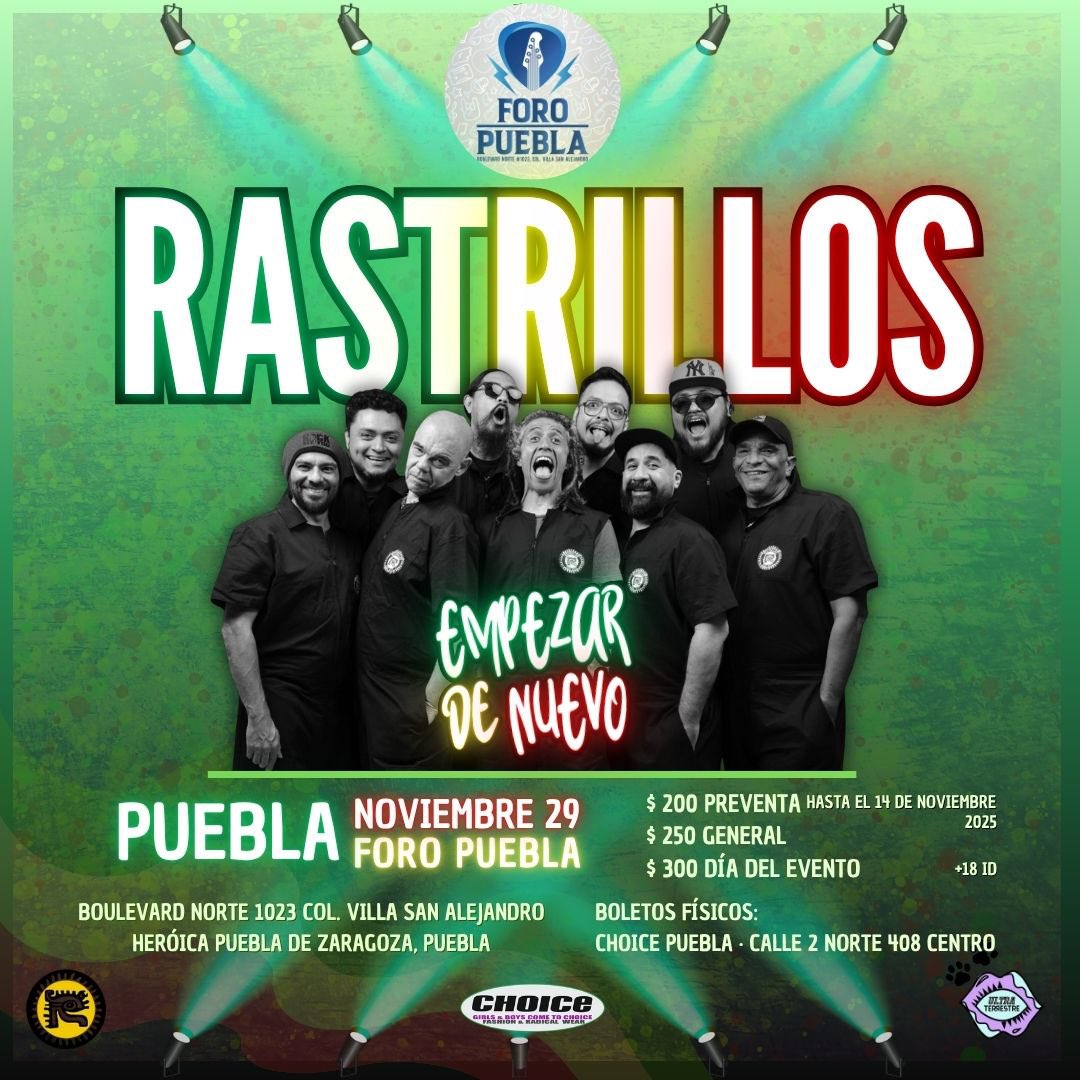 proferastrillos's tweet photo. #rastrillos en Puebla: Foro Puebla sábado 29 de noviembre 
Boletos: https://t.co/aBaFscgVYu
Choice MX Puebla · lunes a sábado de 11:00 - 20:00 hrs
Calle 2 norte #408 col. centro, Puebla
#Puebla #Conciertos #Reggae #Fiesta https://t.co/vLx0Q68iyp