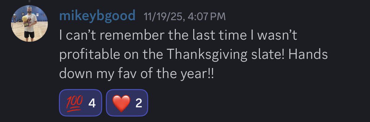 JustinMacmahan's tweet image. We’re now less than a week away and the hype for the Thanksgiving slate is building. Lots of pressure having cooked on this slate for so many years. Please remember to be responsible enough that if we lose you still have something to be thankful for
