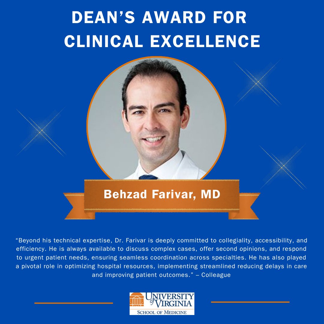 Join us in celebrating Dr. Behzad Farivar, Associate Professor of Emergency Surgery, a recipient of the 2025 Dean's Award for Clinical Excellence. This award honors faculty who demonstrate clinical excellence and exemplary service to patients. Congratulations Dr. Farivar!