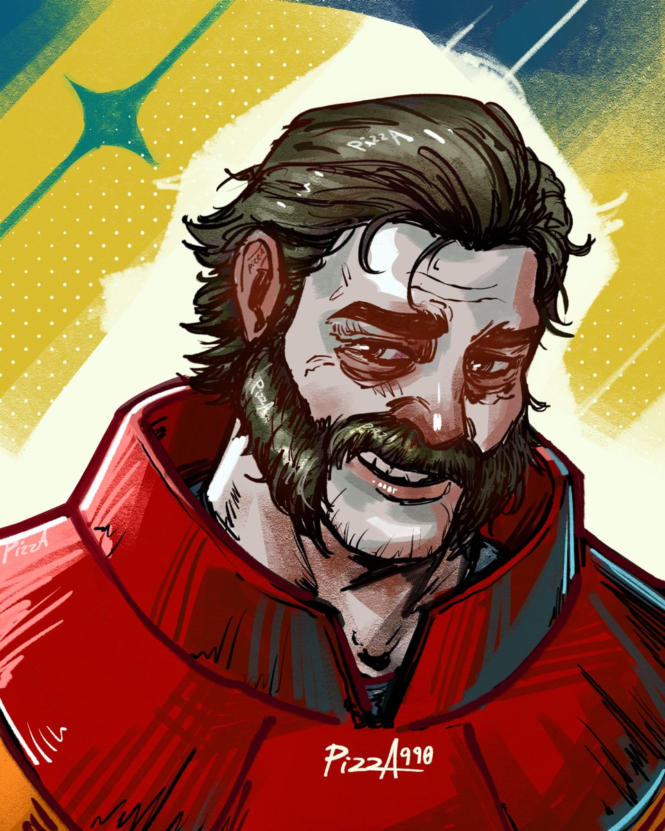 pizza990's tweet image. Phenomaman from Dispatch in Disco Elysium art style