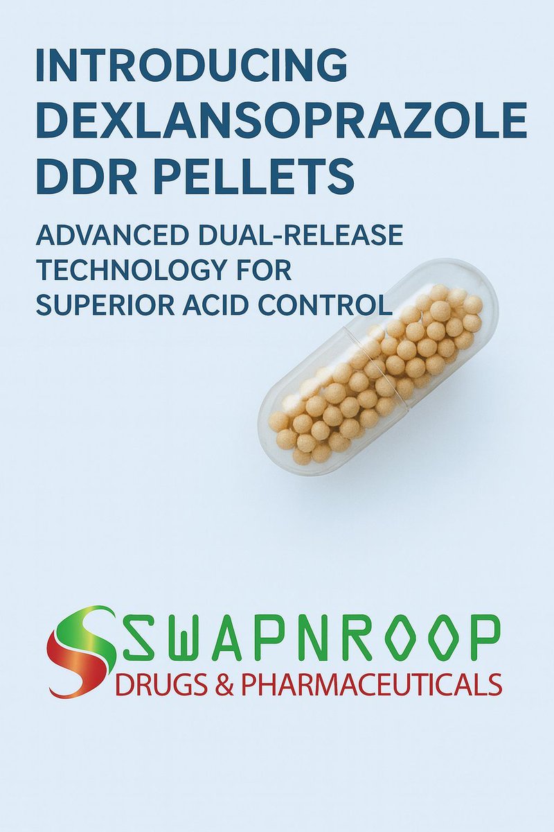 💊✨ Introducing Dexlansoprazole DDR Pellets – Advanced Dual-Release Technology for Superior Acid Control
By Swapnroop Drugs &amp; Pharmaceuticals 🌿🏭

We are proud to present our premium-quality Dexlansoprazole Dual Delayed Release (DDR) Pellets, engineered to deliver prolonged and