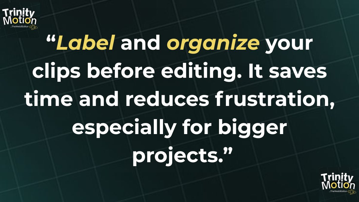 TrinityMotion's tweet image. Today I learned: organizing your clips before editing saves so much time and headache. Small prep = smoother edits. 🎬💡

#VideoEditing #VideoEditor #EditingTips #CapCut #EditingCommunity #BeginnerEditor #EditingJourney #ContentCreator #EditorOnX #VideoTips