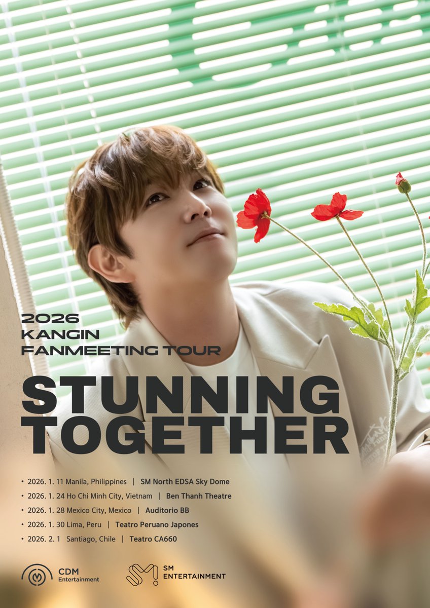 For 2026, let’s walk the flower road with KANGIN 🌸

Here’s a beautiful way to welcome the new year: join KANGIN at his first-ever world tour, 2026 KANGIN FANMEETING TOUR: STUNNING TOGETHER.

This is not just a fanmeeting, this is a reunion of your dreams: nostalgic,