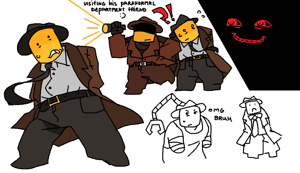 cubwix's tweet image. if u guys followed me for long enough on my private you might have noticed i like detective characters. this one is a little weird but its ok i love him #robloxart (#armlessdetective)