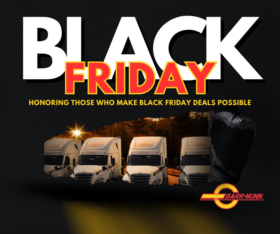This Black Friday, we’re celebrating the driving pros who keep the goods moving and shelves stocked. Your work makes the season happen — safely, reliably, and day after day. #DrivingProfessionals #KeepAmericaMoving #ThankYouDrivers #BarrNunnProud
