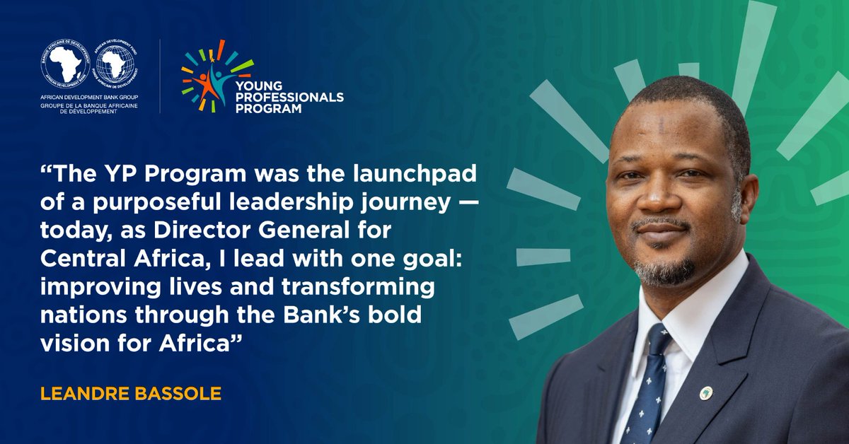AfDB_Group's tweet image. Léandre Bassolé, @AfDB_Group Director General for Central Africa, shares how the Bank Group&apos;s Young Professionals Program launched his leadership journey.

Are you ready to lead with purpose? 

Apply now: bit.ly/4ox2xka

#YouthEmployment